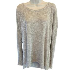 Show me mumu mellow oversized slub Knit shiny metallic sweater M made in USA